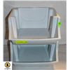 Image 1 : TWO WHITE STACKING ORGANIZER BINS