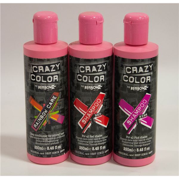 3 BOTTLES 250ML SEMI PERMANENT COLOR SHAMPOO