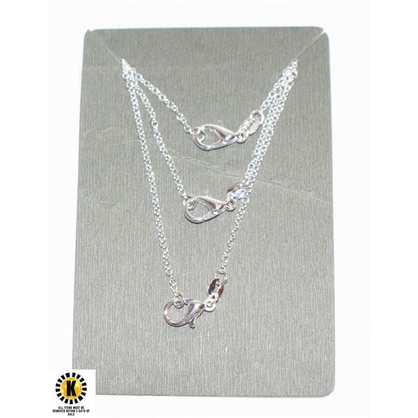 3 X 55 CM STERLING SILVER NECKLACE WITH LOBSTER