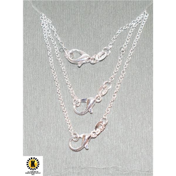 3 X 50 CM STERLING SILVER NECKLACE WITH LOBSTER