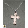 Image 1 : 50 CM NECKLACE WITH CLEAR ACCENTS ON CROSS