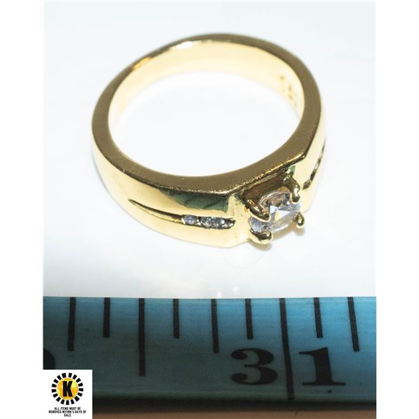 MENS 0.25 CT CZ WITH CLEAR ACCENTS IN GOLD TONE