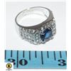 Image 1 : MENS BLUE SAPPHIRE COLORED OCTAGON SHAPED