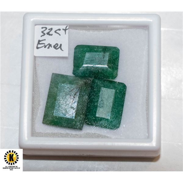 32.00 CT TW EMERALD CUT SHAPED EMERALD COLOR