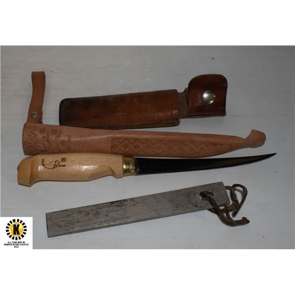 VINTAGE RAPALA FINLAND FILLET KNIFE J MARTTINI W