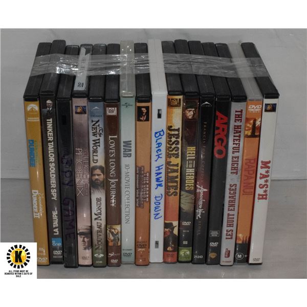 BUNDLE OF 16 WESTERN & WAR DVD'S
