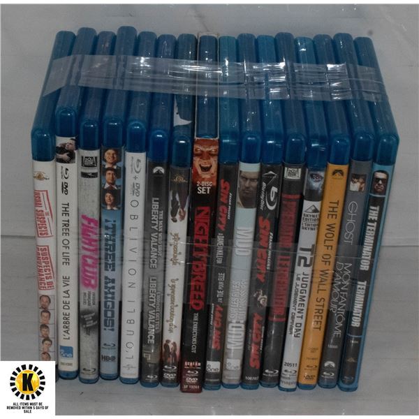 BUNDLE OF 16 BLU-RAY DVD MOVIES INCL. SIN