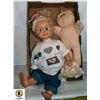 Image 1 : BOX WITH 3 DOLLS - 1 LARGE (26"-TALL) 1 MED.