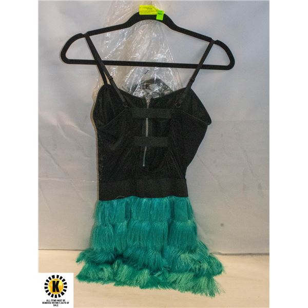DANCE COSTUME EMERALD & BLACK SEQUENCE