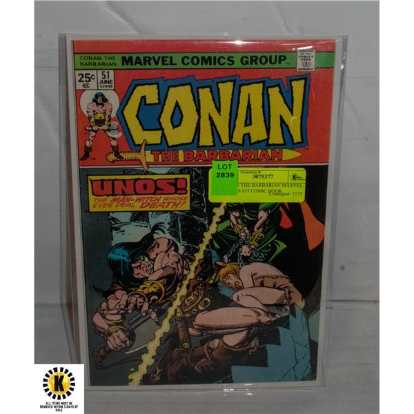 CONAN THE BARBARIAN MARVEL COMICS #51 COMIC BOOK