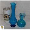 TWO COLLECTIBLE BLUE VINTAGE VASES