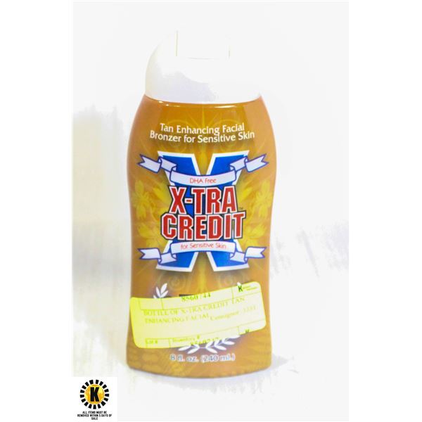 BOTTLE OF X-TRA CREDIT TAN ENHANCING FACIAL