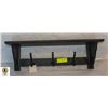 Image 1 : BRAND NEW BLACK SHELF WITH 3 HOOKS 20”