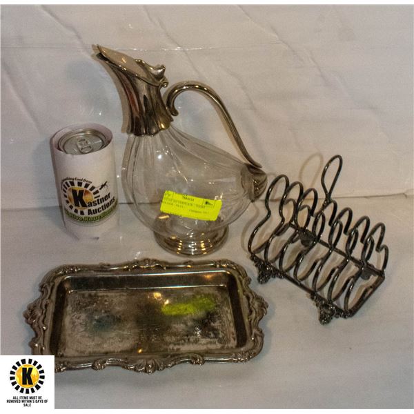 LOT OF SILVERPLATE – TOAST HOLDER / TRAY /