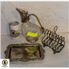 Image 1 : LOT OF SILVERPLATE – TOAST HOLDER / TRAY /