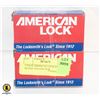 Image 1 : 2 PACK AMERICAN LOCK PADLOCK KEYED YELLOW NEW