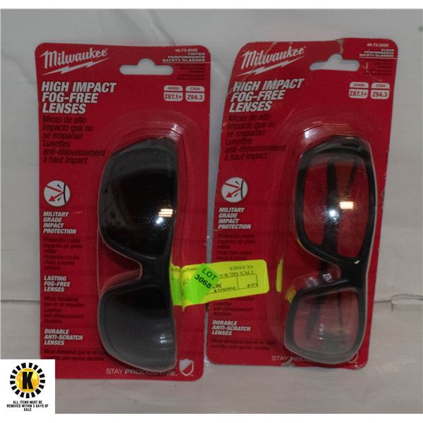 2 PCS MILWAUKWUE SAFETY GLASSES