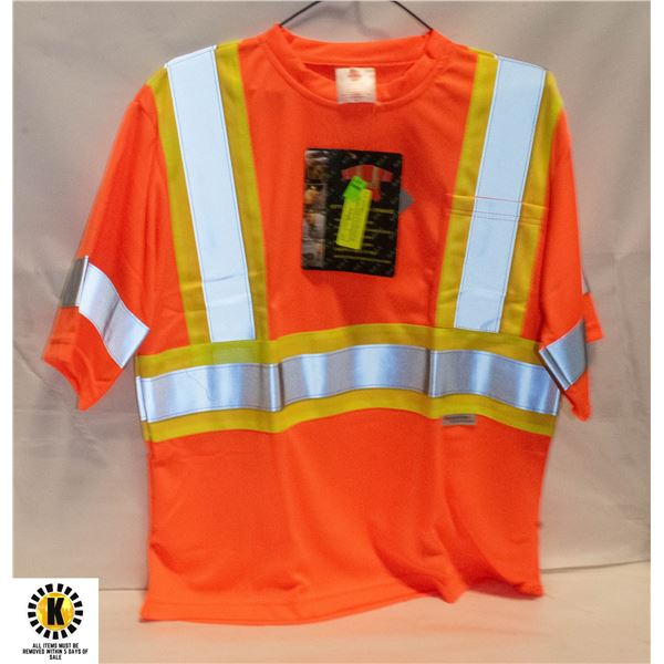 HI VIS SAFETY T SHIRT SHORT SLEEVE ORANGE WITH