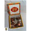 Image 1 : CIGAR BOX WITH MIXED COINS