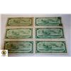 Image 2 : 6 1954 ONE DOLLAR BILLS VARIOUS CONDITIONS