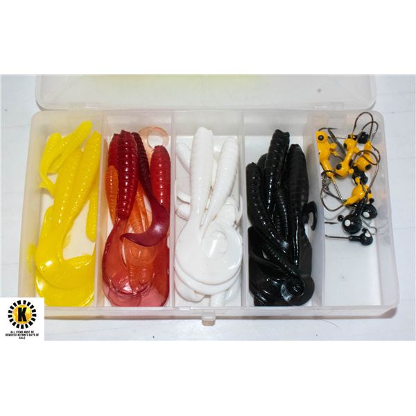 CONTAINER WITH VARIOUS JIGS & JIG HEADS