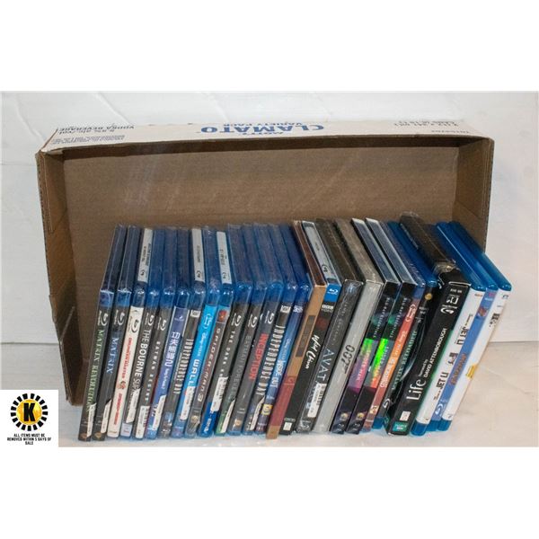 FLAT OF 231 NEW BLUE RAY MOVIES PLUS 5 OPENED