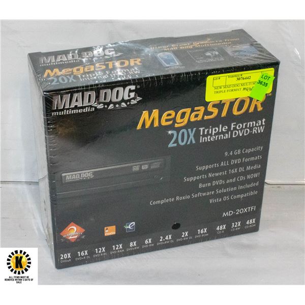 NEW MAD DOG MULTI MEDIA 20X TRIPLE FORMAT