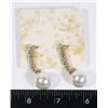 Image 1 : NEW RHINESTONE FAUX PEARL DROP EARRING