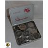 Image 1 : OLD TIN FILLED WITH VARIOUS TOKENS & MEDALS ETC.