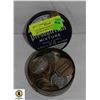 Image 1 : OLD TIN FILLED WITH VARIOUS TOKENS & MEDALS ETC.