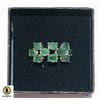Image 1 : STERLING SILVER NATURAL EMERALD GEMSTONE RING