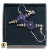 Image 1 : STERLING SILVER NATURAL AMETHYST GEM EARRINGS