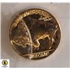 Image 2 : 1937 USA GOLD PLATED BUFFALO INDIAN HEAD NICKEL