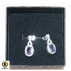 Image 1 : STERLING SILVER NATURAL TANZANITE GEM EARRINGS