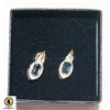 Image 1 : STERLING SILVER NATURAL BLUE TOPAZ GEM EARRINGS