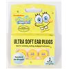 NEW PACK OF SPONGEBOB ULTRA SOFT EAR PLUGS