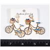 Image 1 : NEW BLUE BICYCLE DROP EARRINGS