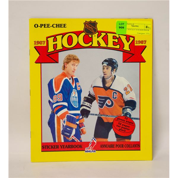 1987 OPC HOCKEY STICKER BOOK