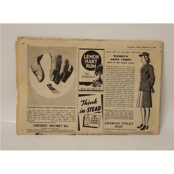 1943 WW2 MAGAZINE PAPER
