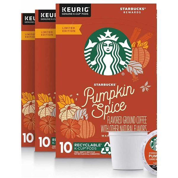 3 NEW STARBUCKS PUMPKIN SPICE KEURIG K-CUP PODS