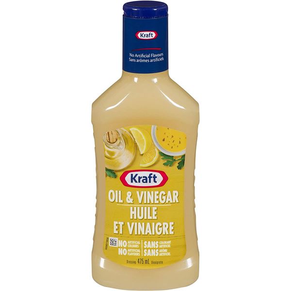 NEW CASE OF 10 475ML KRAFT OIL & VINEGAR DRESSING