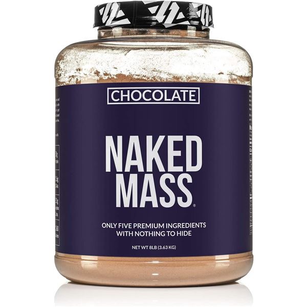 NEW 8LBS CONTAINER OF CHOCOLATE NAKED MASS PROTEIN