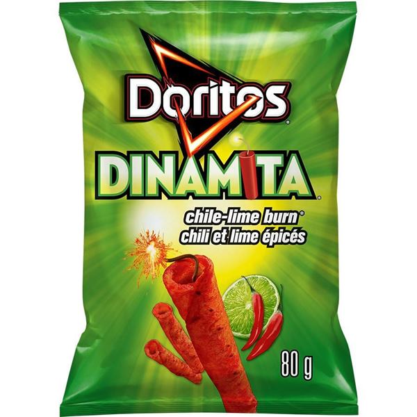 NEW CASE OF 35 BAGS OF DORITOS DINAMITA CHILI LIME