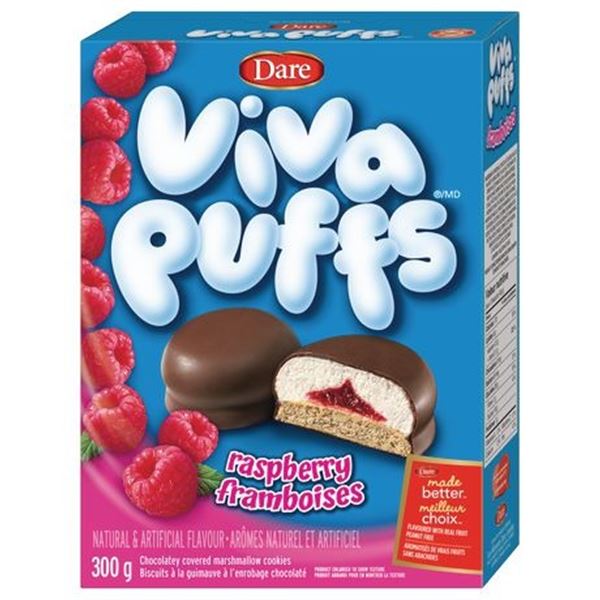 NEW 5 BOXES OF DARE VIVA PUFFS RASPBERRY COOKIES