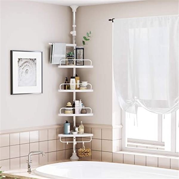 NEWLY ASSEMBLED SONGMICS TENSION SHOWER CADDY