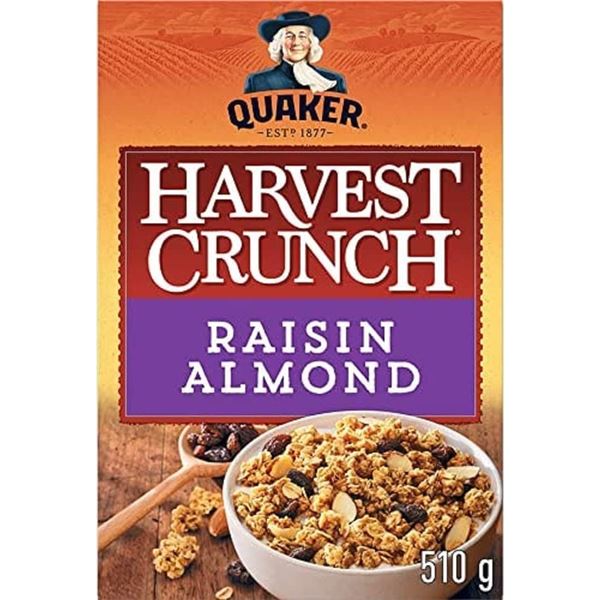 NEW 5 BOXES OF HARVEST CRUNCH RAISIN ALMOND CEREAL