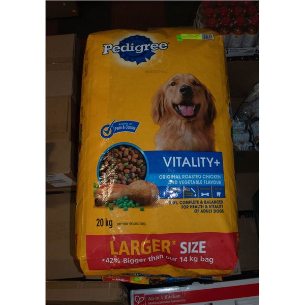 NEW 20KG BAG OF PEDIGREE VITALITY CHICKEN & VEG