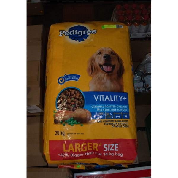 NEW 20KG BAG OF PEDIGREE VITALITY CHICKEN & VEG