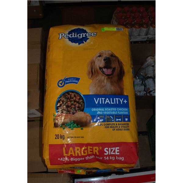 NEW 20KG BAG OF PEDIGREE VITALITY CHICKEN & VEG