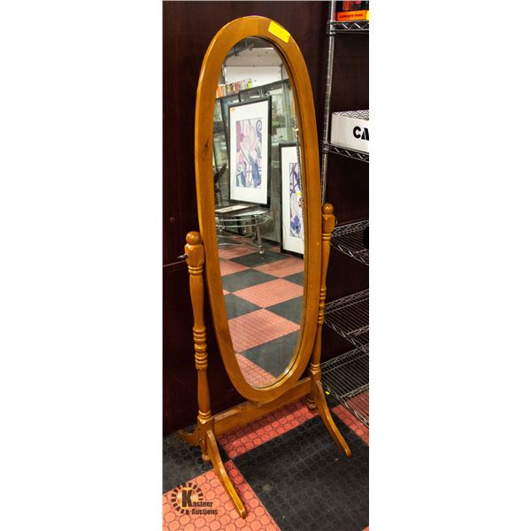 58" FRAMED MIRROR ON STAND